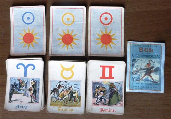 A SOL or THE SIGNS OF THE ZODIAC card game by John Jaques & Son, c1880.